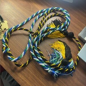 Multicolor Braided Cord with Tassels